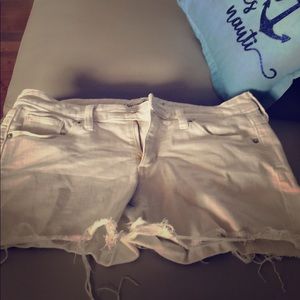 White jean shorts